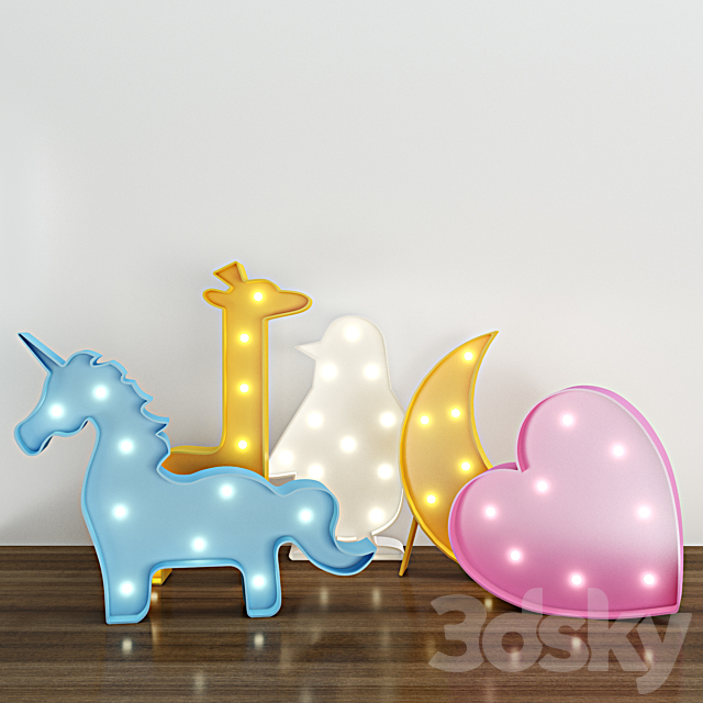 set of children’s lamps 3DS Max Model - thumbnail 2