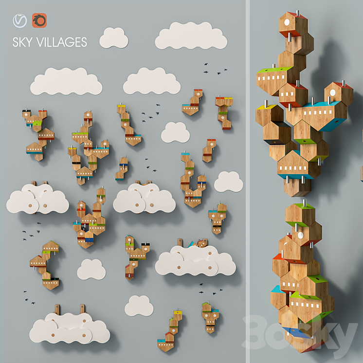 Sky Villages set 17 3DS Max - thumbnail 1