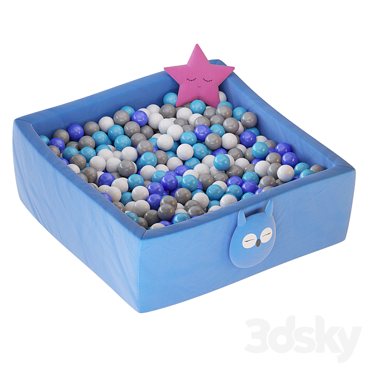 Square ball pool 3DS Max Model - thumbnail 1