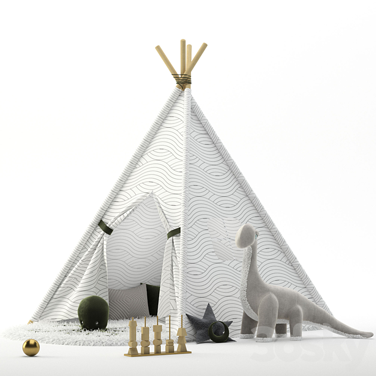 Teepee 3DS Max Model - thumbnail 1