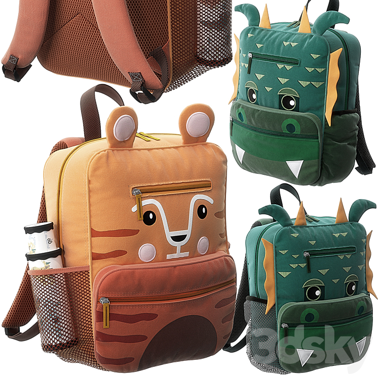 Tiger Dragon Backpack 3DS Max - thumbnail 1