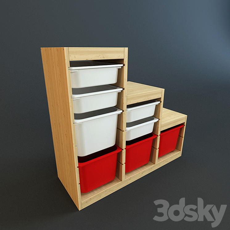 Toy storage system from Ikea 3DS Max - thumbnail 1