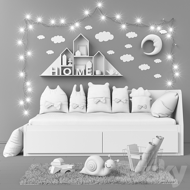 Toys and daybed IKEA FLEKKE set 14 3DSMax File - thumbnail 3