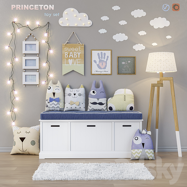 Toys and daybed PRINCETON set 15 3DSMax File - thumbnail 1