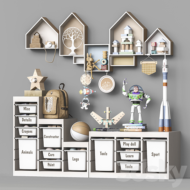 Toys and furniture set 104 3DS Max Model - thumbnail 2