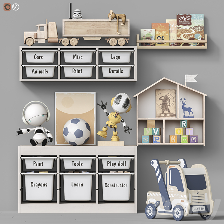 Toys and furniture set 108 3DS Max Model - thumbnail 1