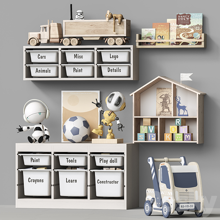 Toys and furniture set 108 3DS Max Model - thumbnail 2