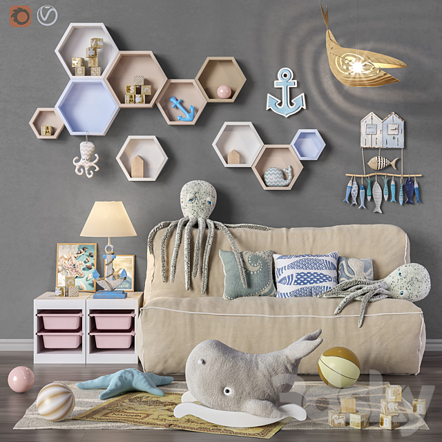 Toys and furniture set 31 3DSMax File - thumbnail 1