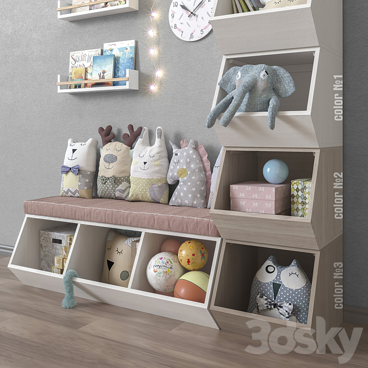 Toys and furniture set 36 3DS Max - thumbnail 2