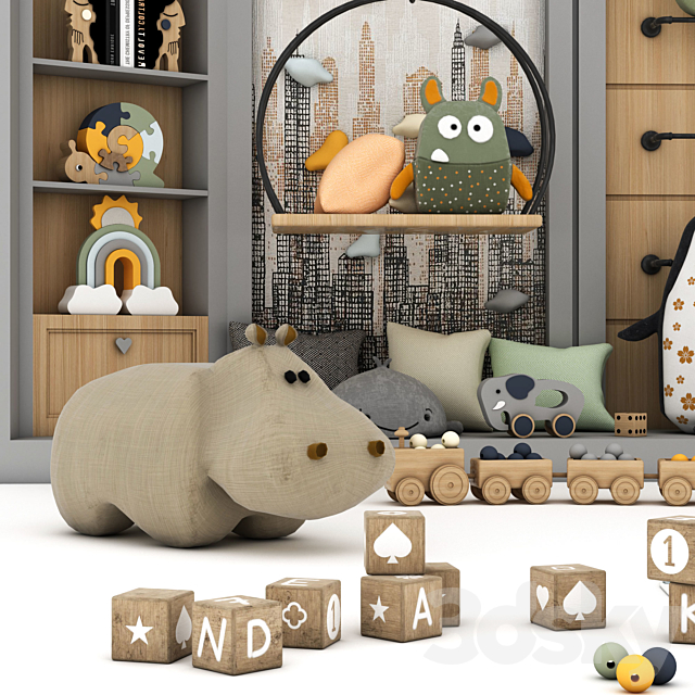 toys and furniture set 3DS Max Model - thumbnail 4