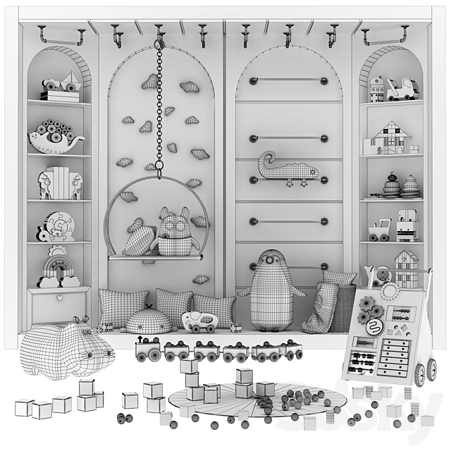 toys and furniture set 3DS Max Model - thumbnail 7