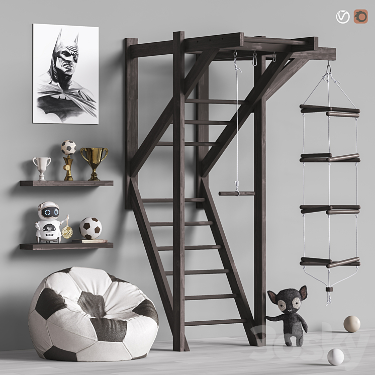 Toys and furniture set 80 3DS Max - thumbnail 1