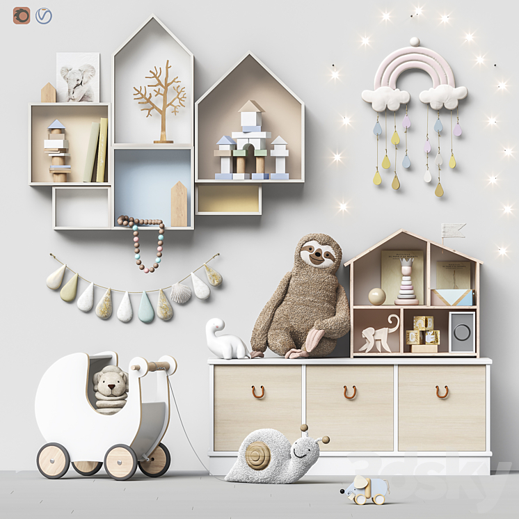 Toys and furniture set 95 3DS Max - thumbnail 1