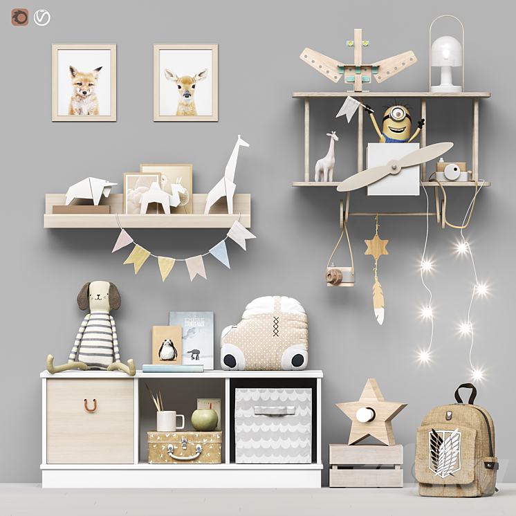 Toys and furniture set 96 3DS Max - thumbnail 1