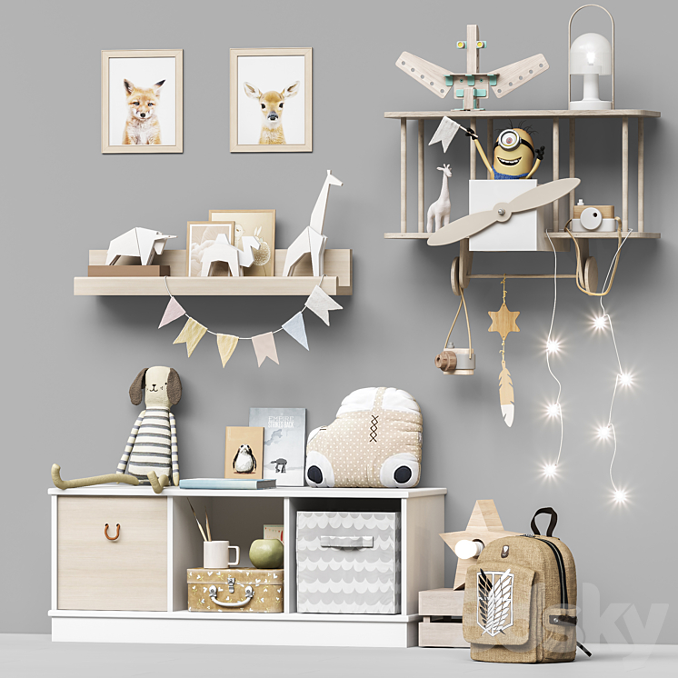 Toys and furniture set 96 3DS Max - thumbnail 2