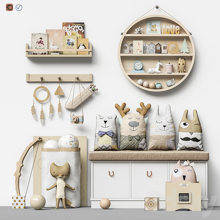 Toys and furniture set 99 3DS Max - thumbnail 1