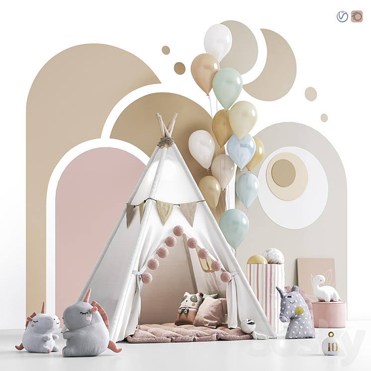 Toys  decor and furniture for nursery 135 3DS Max Model - thumbnail 1