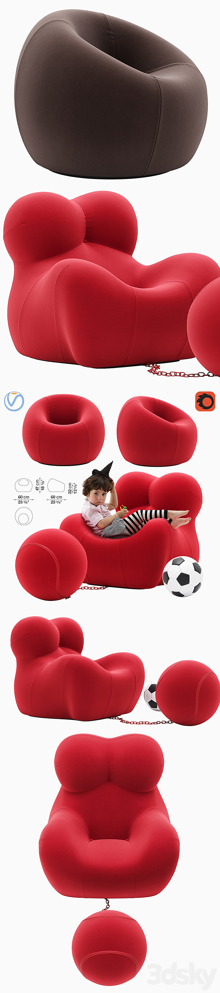 Up Junior armchair 3DS Max - thumbnail 2