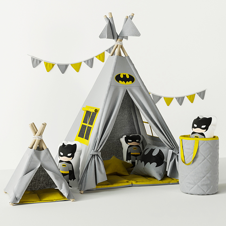 Wigwam Batman with cushions and basket 3DS Max - thumbnail 1