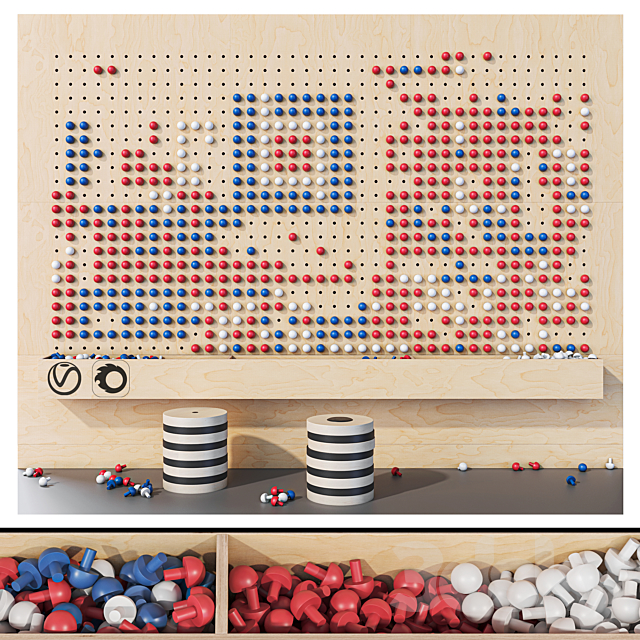 Wooden game board for nursery No. 2 3DSMax File - thumbnail 1