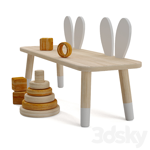 Zara Home Rabbit Kids Bench 3DS Max Model - thumbnail 2