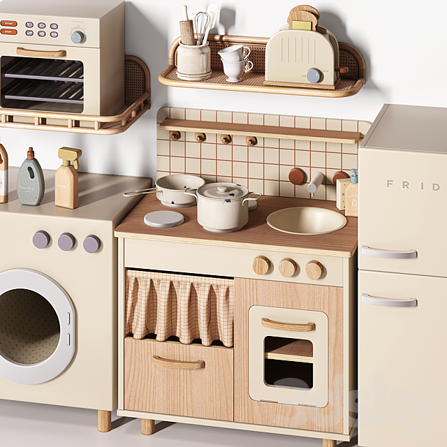 ZARA Play Kitchen Toy Set 3DS Max Model - thumbnail 4