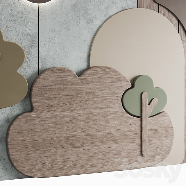 101 Childrens Wall Panel with Headboard 3ds Max - thumbnail 3