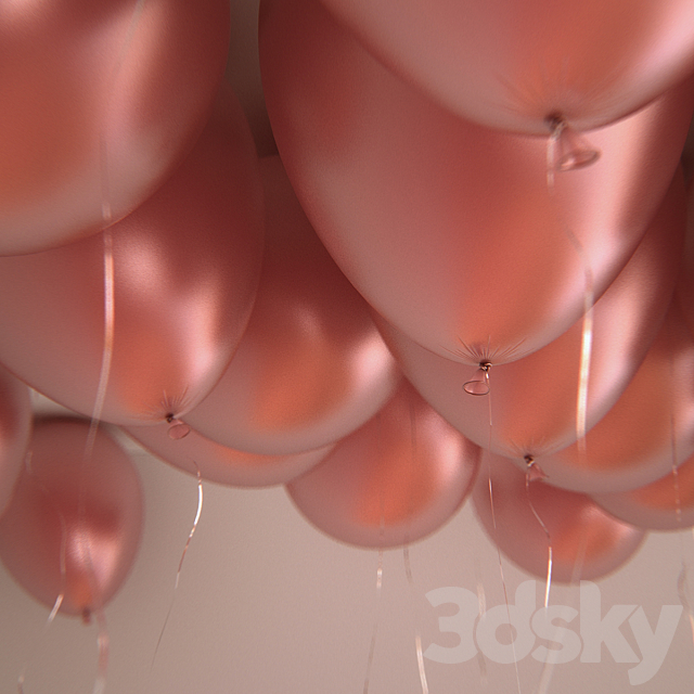 25 balloons 3ds Max - thumbnail 2