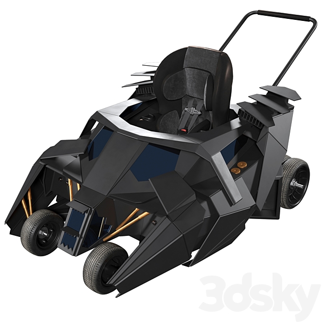 Baby Batmobile stroller 3ds Max - thumbnail 2