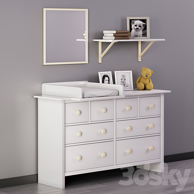 Baby changing table 001 3ds Max - thumbnail 3