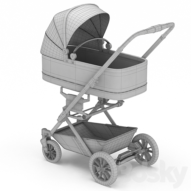 baby stroller Mercedes-benz 3ds Max - thumbnail 3