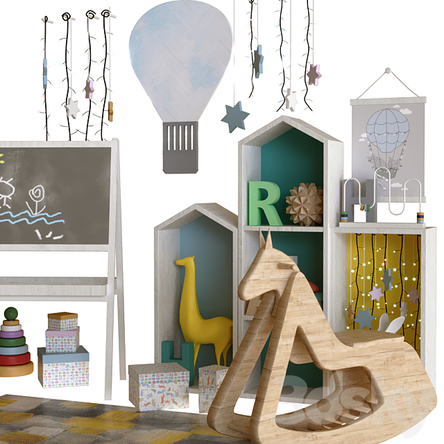 Children decor set 002 3ds Max - thumbnail 2