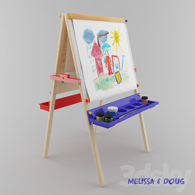 Children sided easel 3ds Max - thumbnail 1