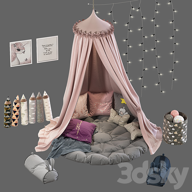 Children’s canopy with decor 3ds Max - thumbnail 3