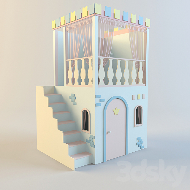 Children’s play House Castle 3ds Max - thumbnail 1