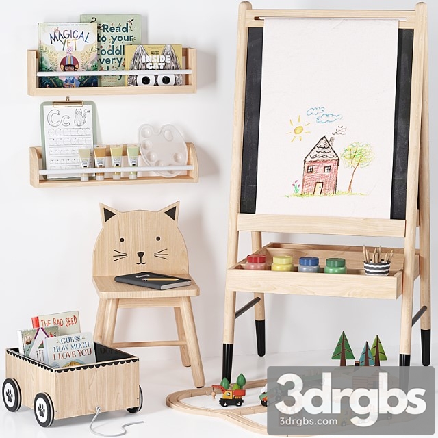 Crate and barrel wooden art easel toy and decor for kids - thumbnail 1