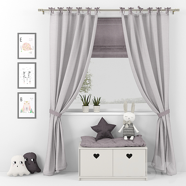 Curtain and decor 12 3ds Max - thumbnail 1