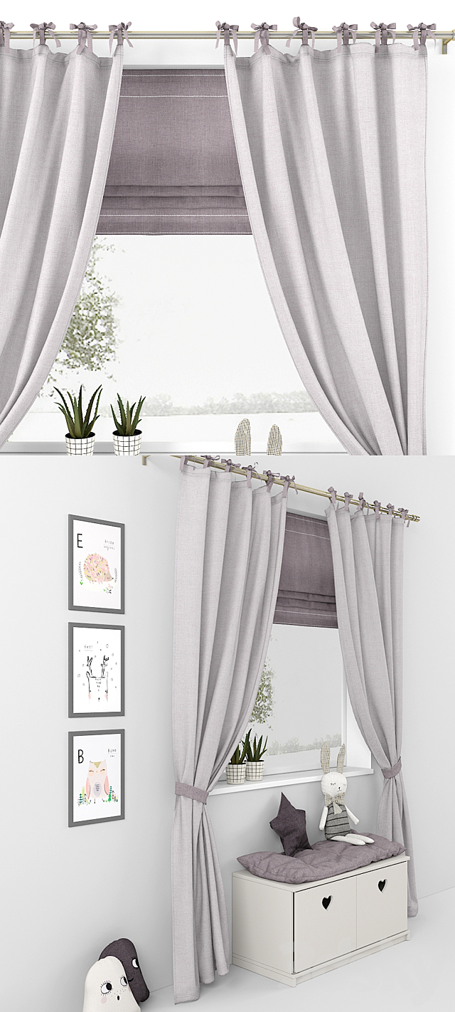 Curtain and decor 12 3ds Max - thumbnail 2