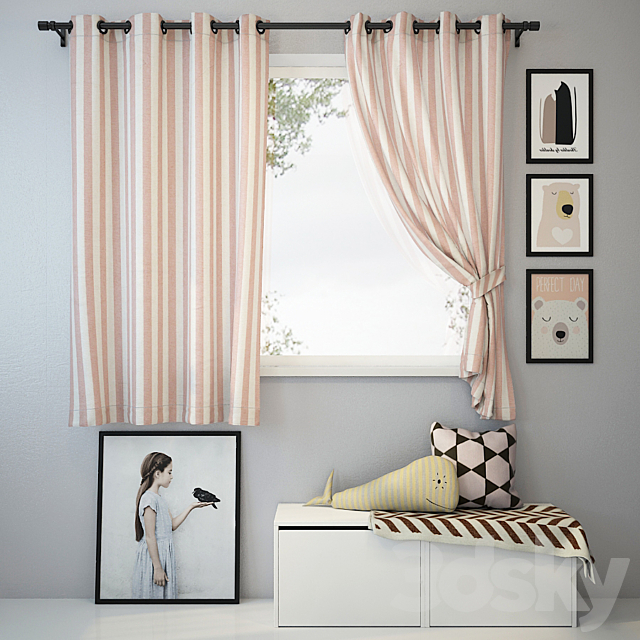 Curtain and decor 3 3ds Max - thumbnail 1