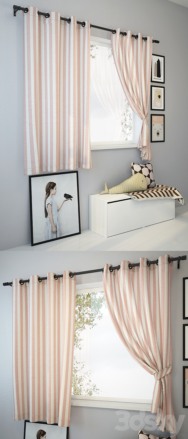 Curtain and decor 3 3ds Max - thumbnail 2