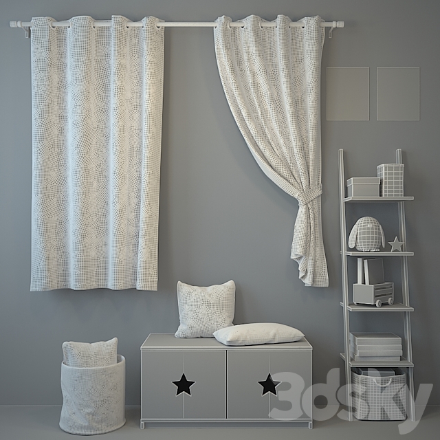 Curtain and decor 8 3ds Max - thumbnail 3