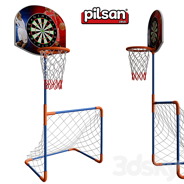 Darts with basketball ring 3ds Max - thumbnail 1