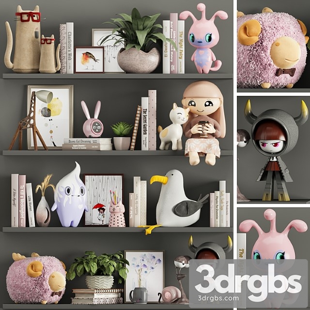 Decor Set For Girls 3dsmax Download - thumbnail 1