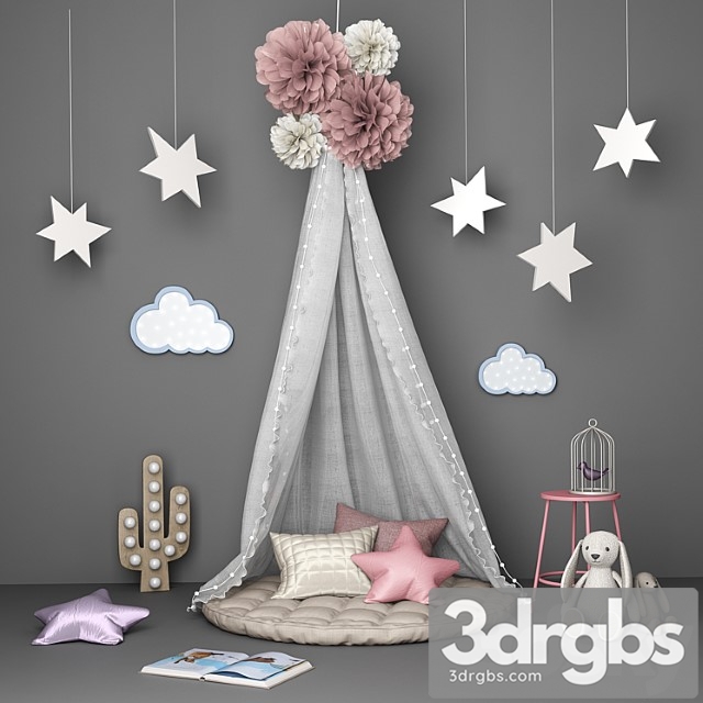 Decorative Set for Children with Canopy 3dsmax Download - thumbnail 1