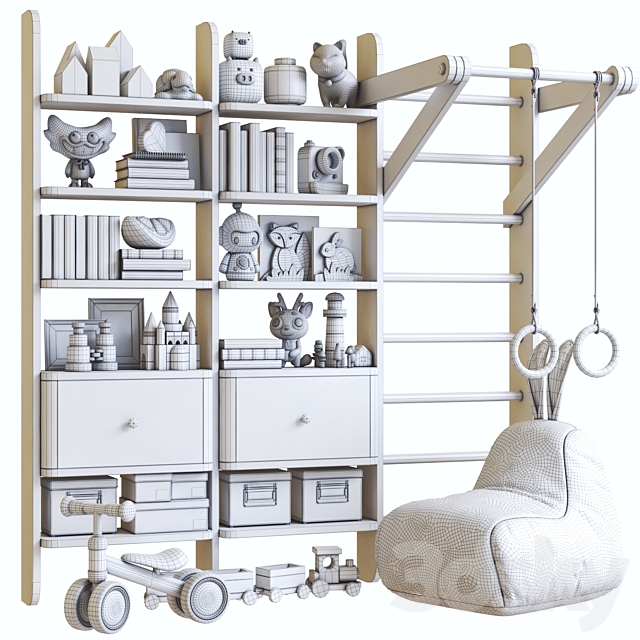 Furniture and toys for the childrens room 3ds Max - thumbnail 3