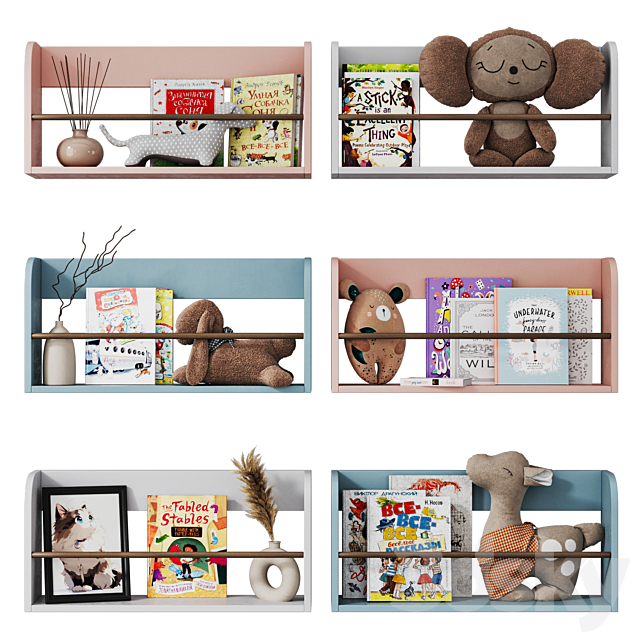 Furniture for children \\ Shelves for the nursery 004 3ds Max - thumbnail 1