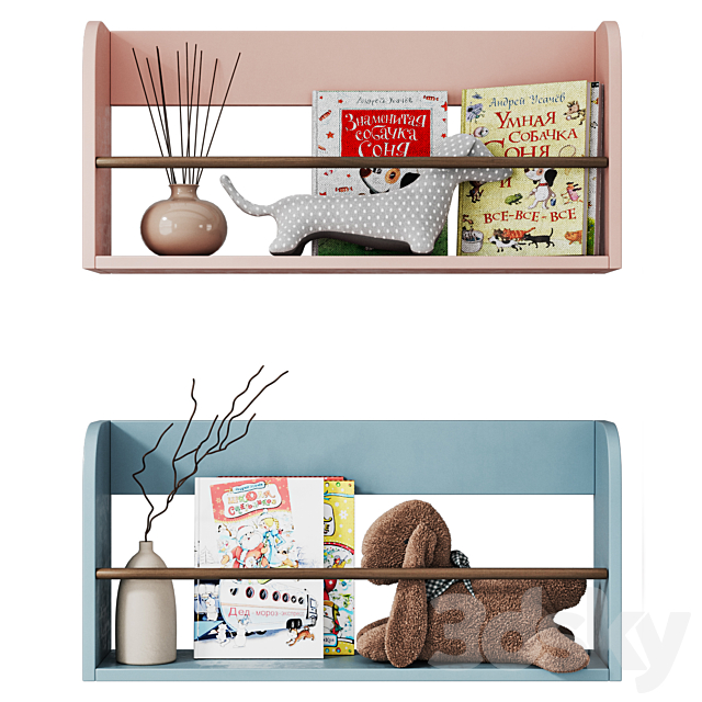 Furniture for children \\ Shelves for the nursery 004 3ds Max - thumbnail 3