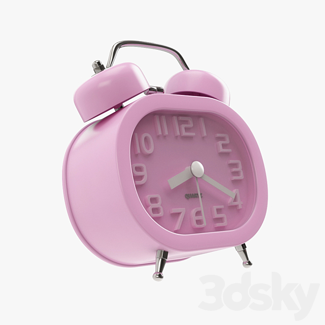 Goldfox Fashion Oval Cute Twin Double Bell Desk Alarm Clock 3ds Max - thumbnail 1