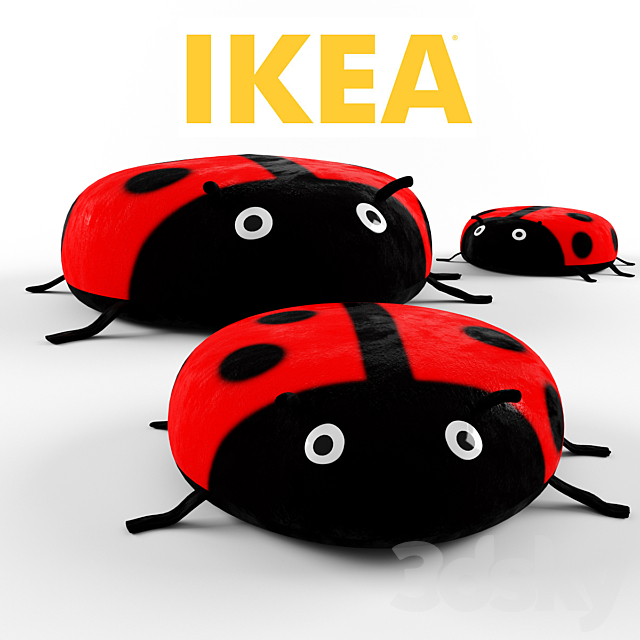 IKEA _ Pouffe Ladybug 3ds Max - thumbnail 1