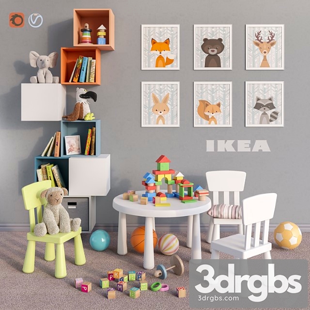 Ikea Furniture Accessories Decor and Toys Set 4 3dsmax Download - thumbnail 1